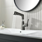 Grifo de baño con ducha de mano giratoria y extraíble