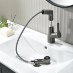 Grifo de baño con ducha de mano giratoria y extraíble