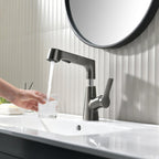 Grifo de baño con ducha de mano giratoria y extraíble