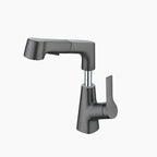Grifo de baño con ducha de mano giratoria y extraíble