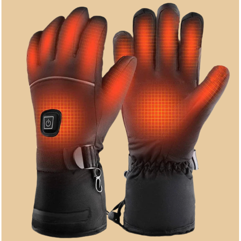 Guantes calefactables para manos frías con yemas táctiles y correa impermeable en la muñeca