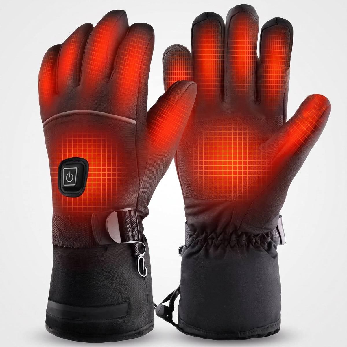 Guantes calefactables para manos frías con yemas táctiles y correa impermeable en la muñeca