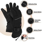 Guantes calefactables para manos frías con yemas táctiles y correa impermeable en la muñeca