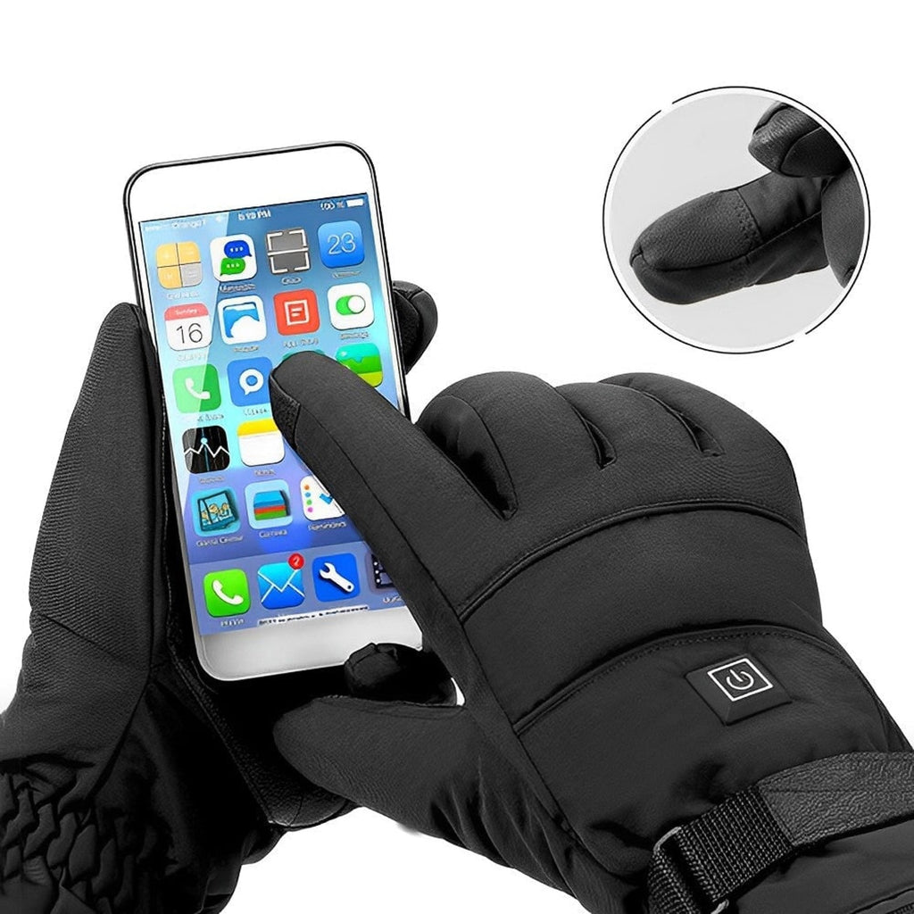 Guantes calefactables para manos frías con yemas táctiles y correa impermeable en la muñeca