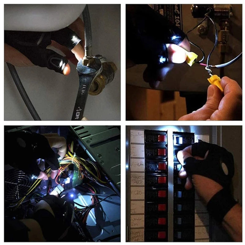 Guantes LED con iluminación impermeable
