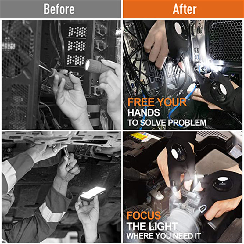 Guantes LED con luces impermeables