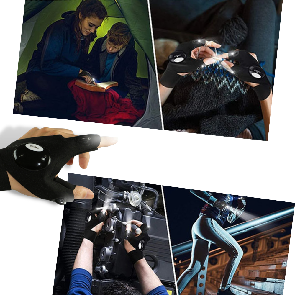 Guantes LED con luces impermeables