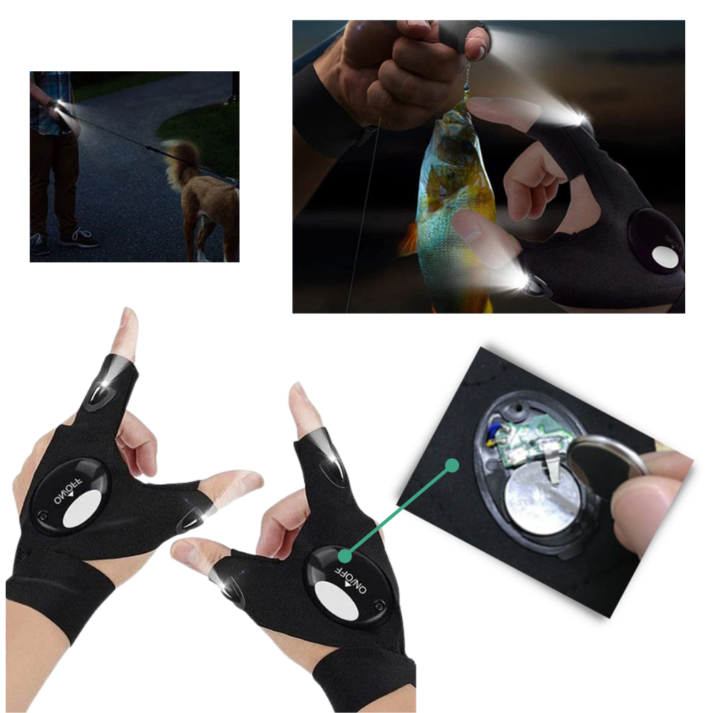 Guantes LED con luces impermeables