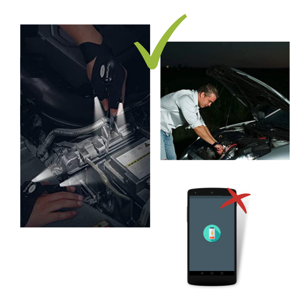 Guantes LED con luces impermeables