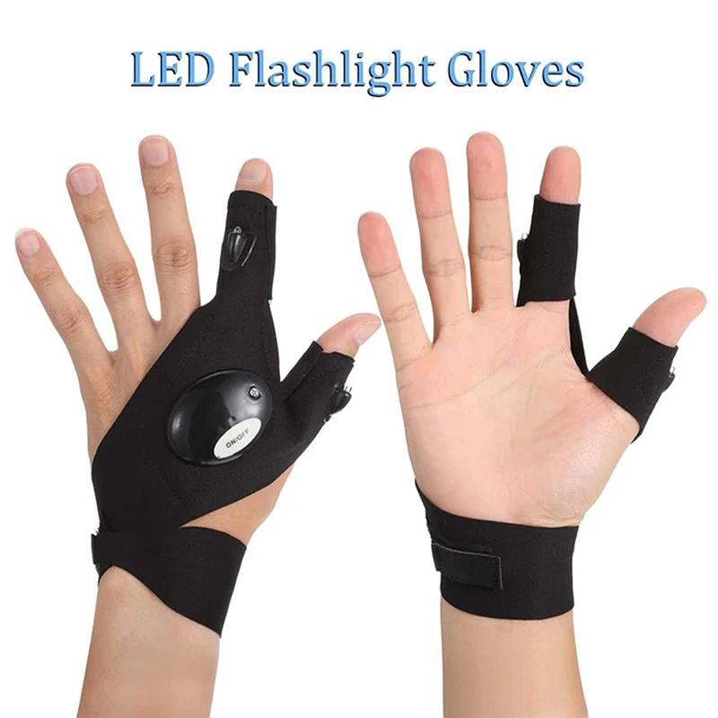 Guantes LED con luces impermeables para trabajo y pesca