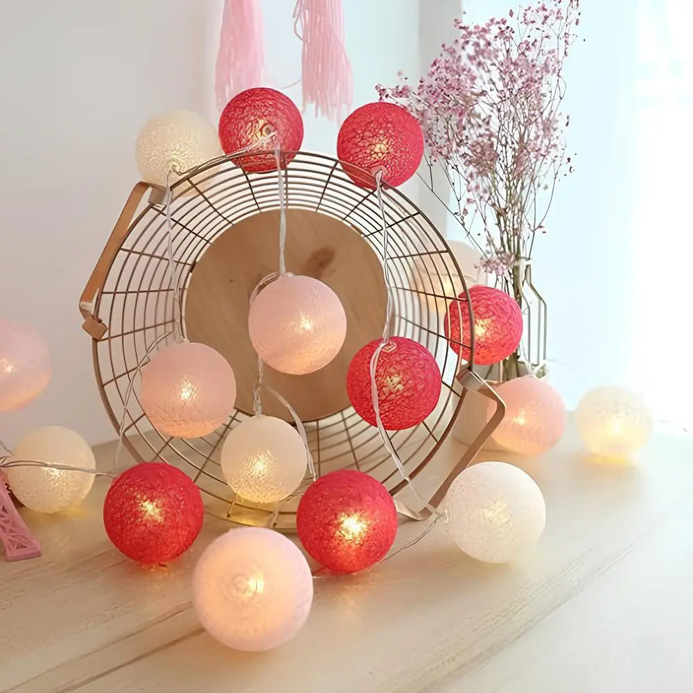 Guirnalda de bolas de algodón LED