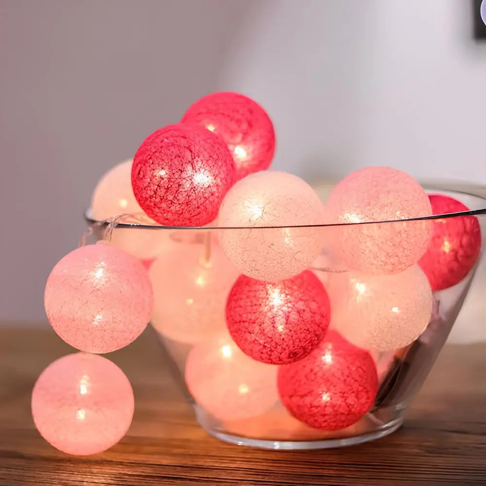 Guirnalda de bolas de algodón LED