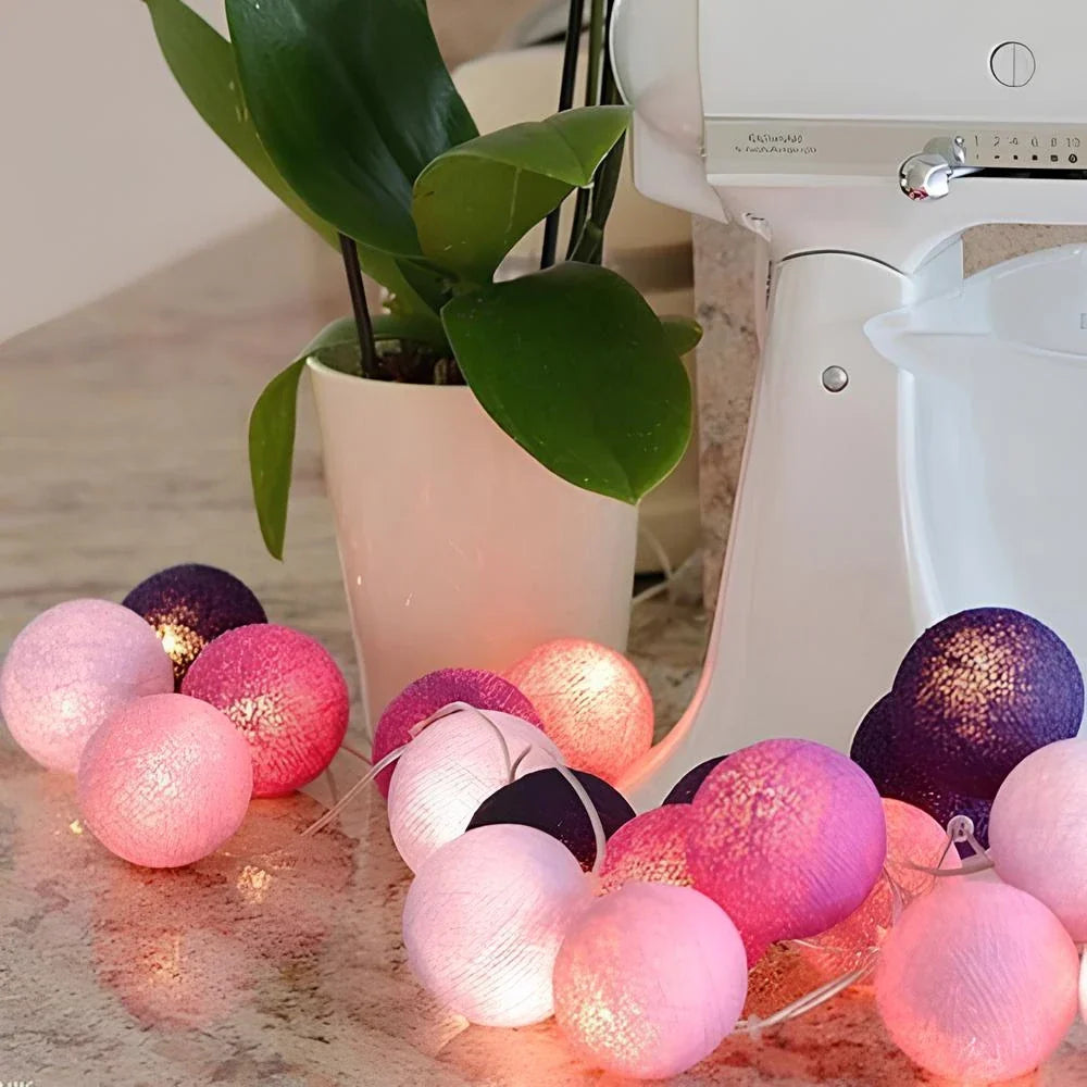 Guirnalda de bolas de algodón LED