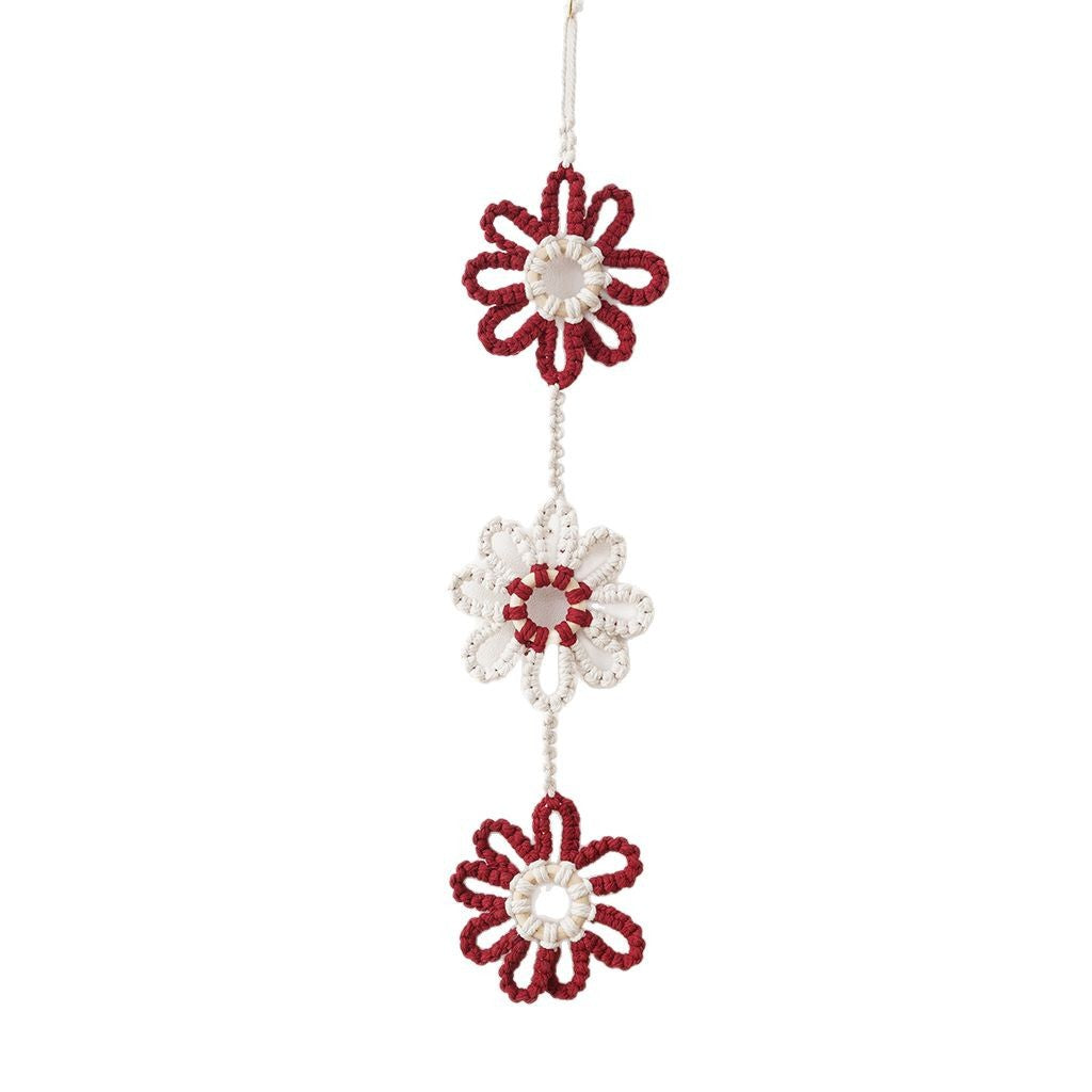 Guirnalda decorativa de flores de macramé