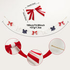 Guirnalda decorativa unisex con lazos de tela a rayas y cordón de yute