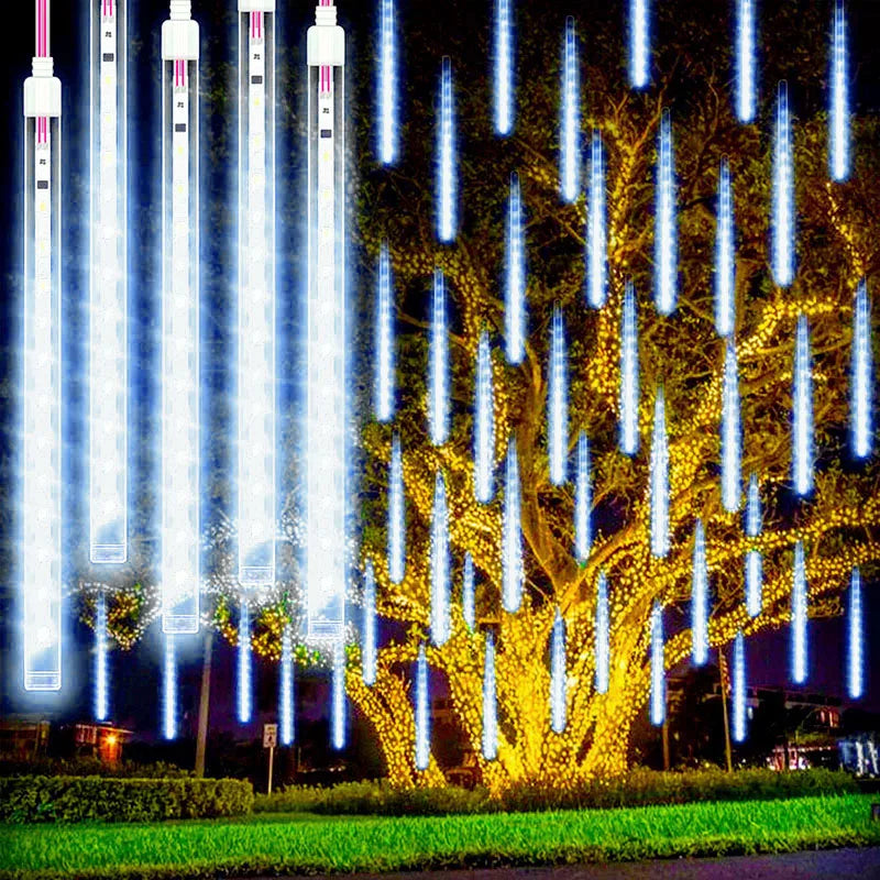 Guirnalda LED impermeable con forma de gotas de lluvia