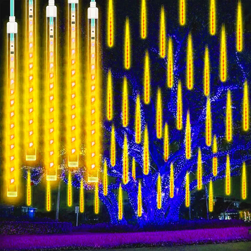 Guirnalda LED impermeable con forma de gotas de lluvia