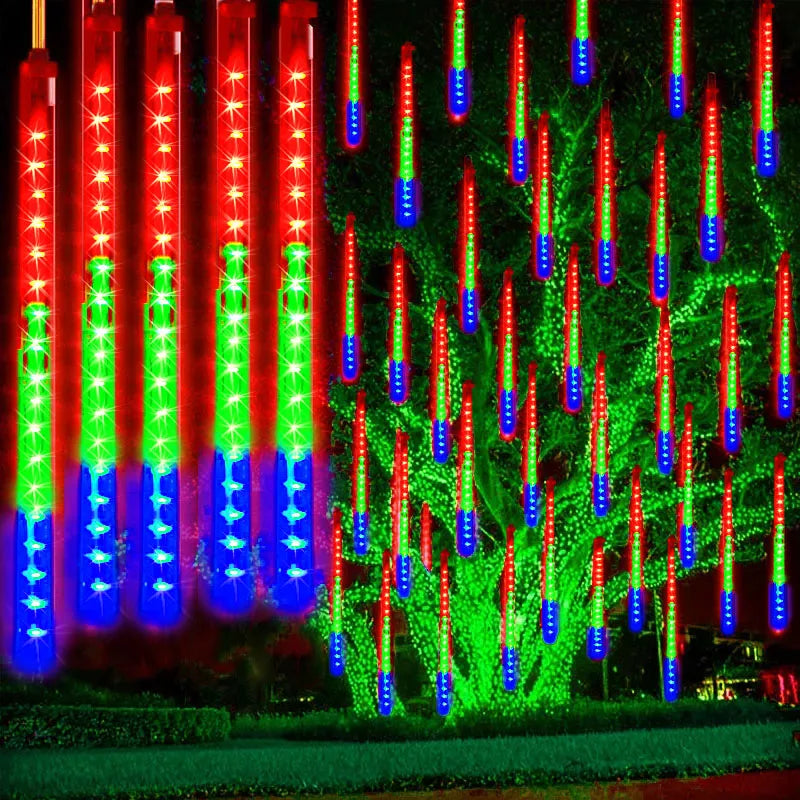 Guirnalda LED impermeable con forma de gotas de lluvia