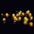 Guirnalda de luces LED con bolas de algodón en tonos pastel