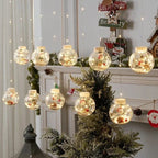 Guirnalda de luces LED con bolas decorativas de Navidad