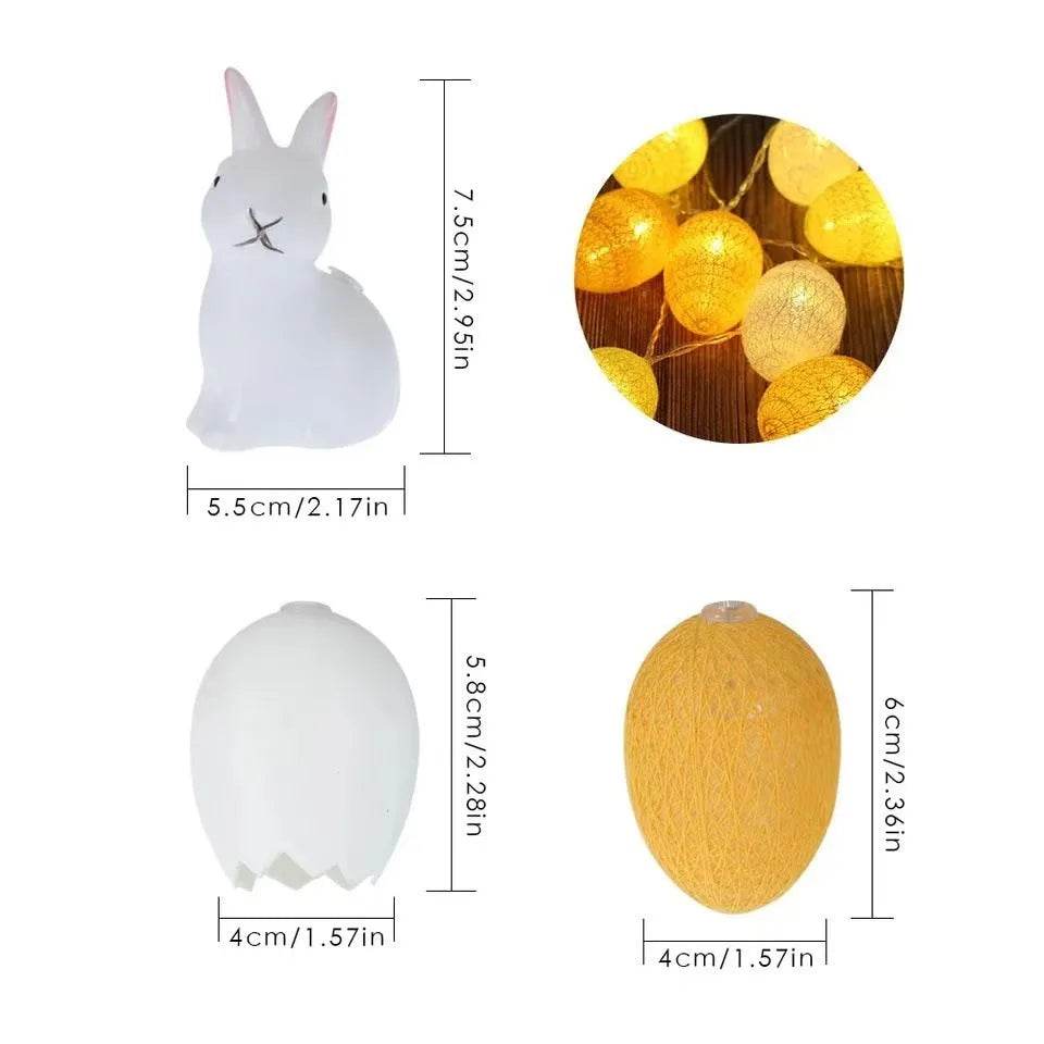 Guirnalda de luces LED con huevos de Pascua decorativos