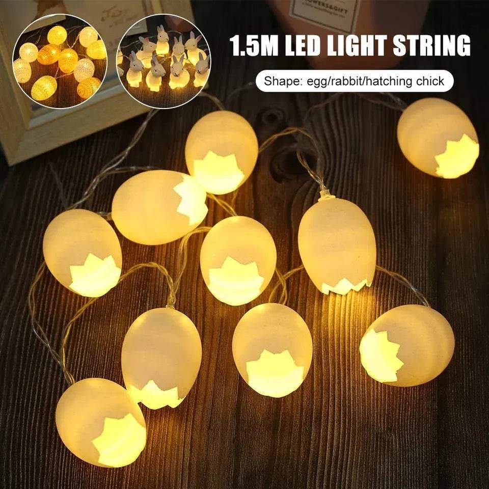 Guirnalda de luces LED con huevos de Pascua decorativos