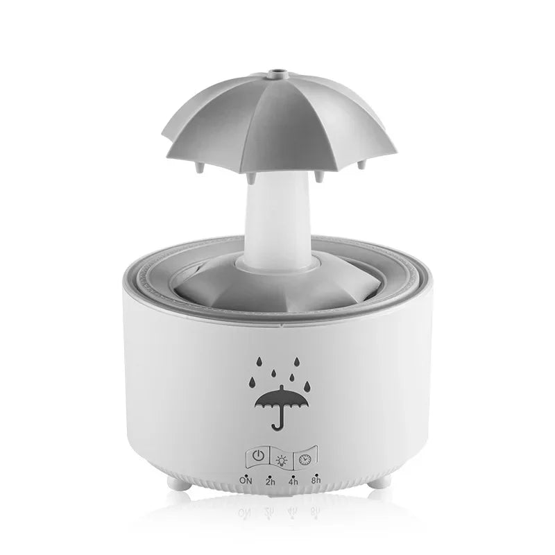 Humidificador de aire con forma de paraguas y gotas de agua