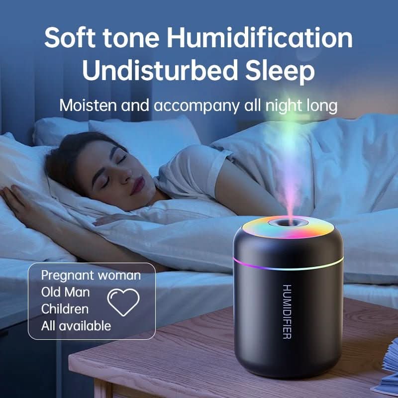 Humidificador de aire USB de 180 ml con iluminación LED