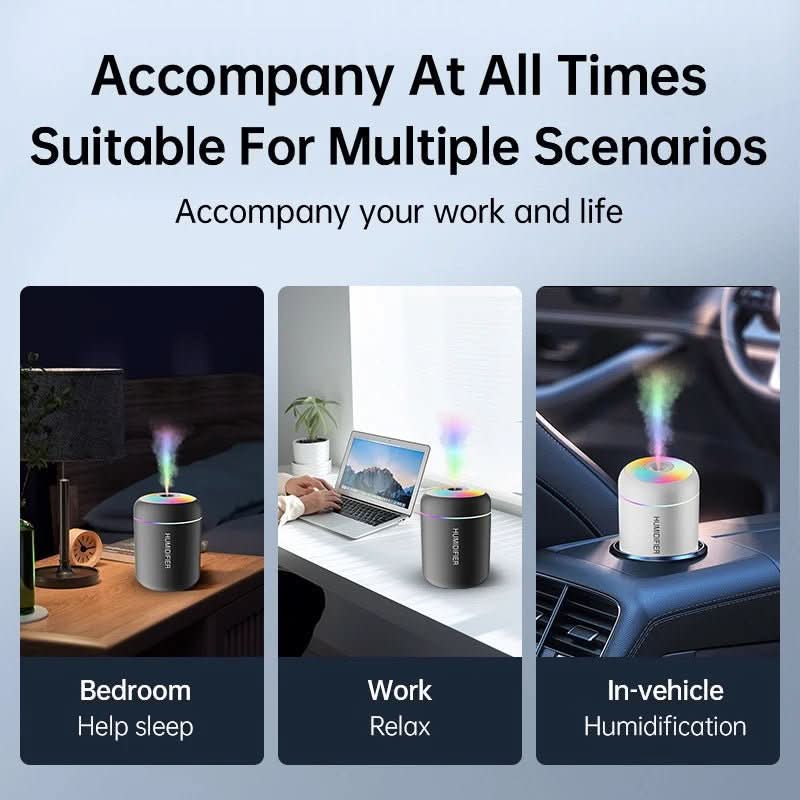 Humidificador de aire USB de 180 ml con iluminación LED