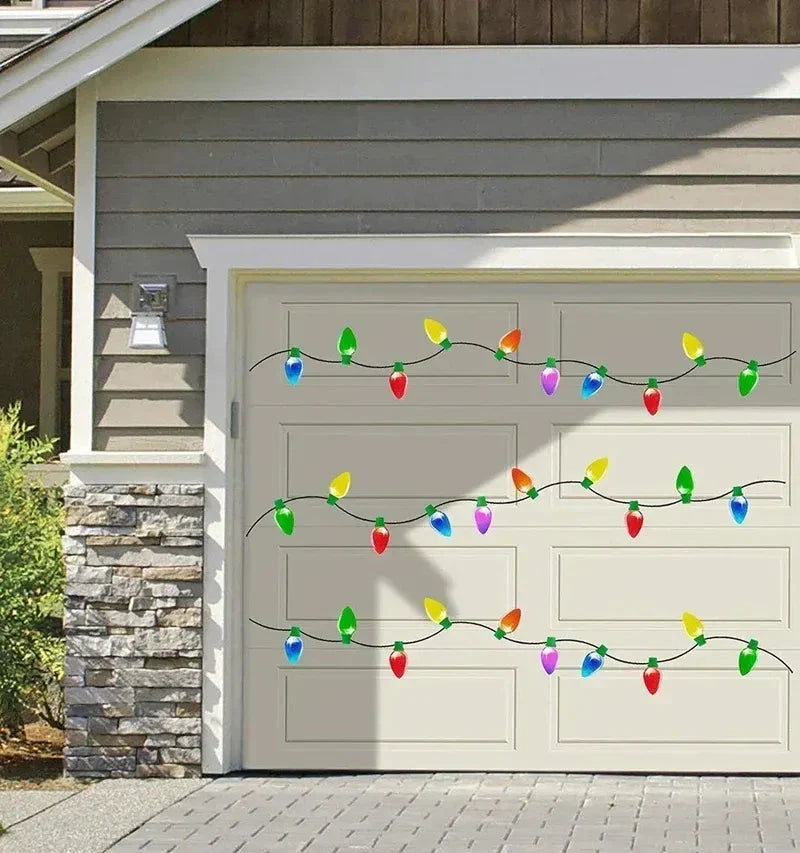 Imanes navideños reflectantes para coche con diseño de bombillas