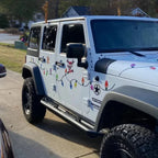 Imanes navideños reflectantes para coche con diseño de bombillas