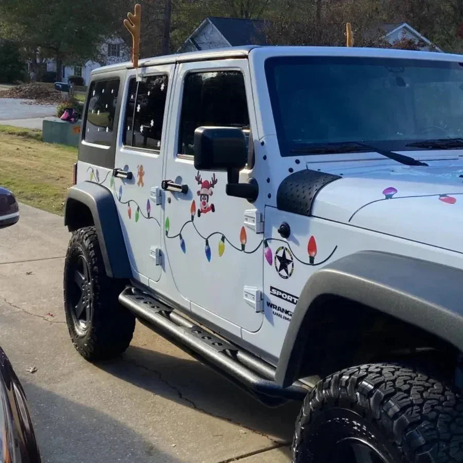 Imanes navideños reflectantes para coche con diseño de bombillas