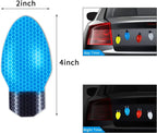 Imanes navideños reflectantes para coche con diseño de bombillas