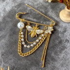Imperdible elegante con perlas y cristales