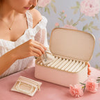 Joyero con compartimentos transparentes – organiza y protege tus joyas
