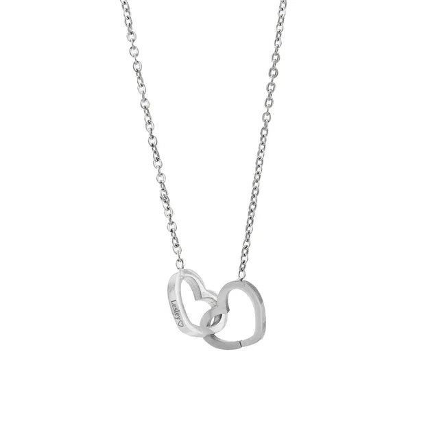 Joyero Lunavia con rosa eterna y collar de corazón – oro blanco de 14k y acabado en oro de 18k