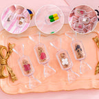 Joyero transparente con forma de caramelo (10 unidades)