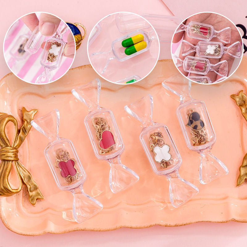 Joyero transparente con forma de caramelo (10 unidades)