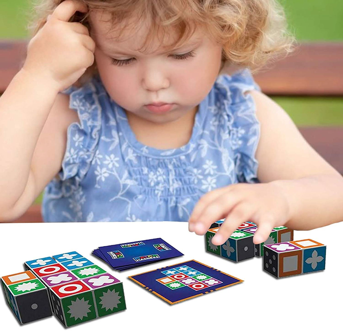 Juego de bloques de patrones para aprendizaje creativo