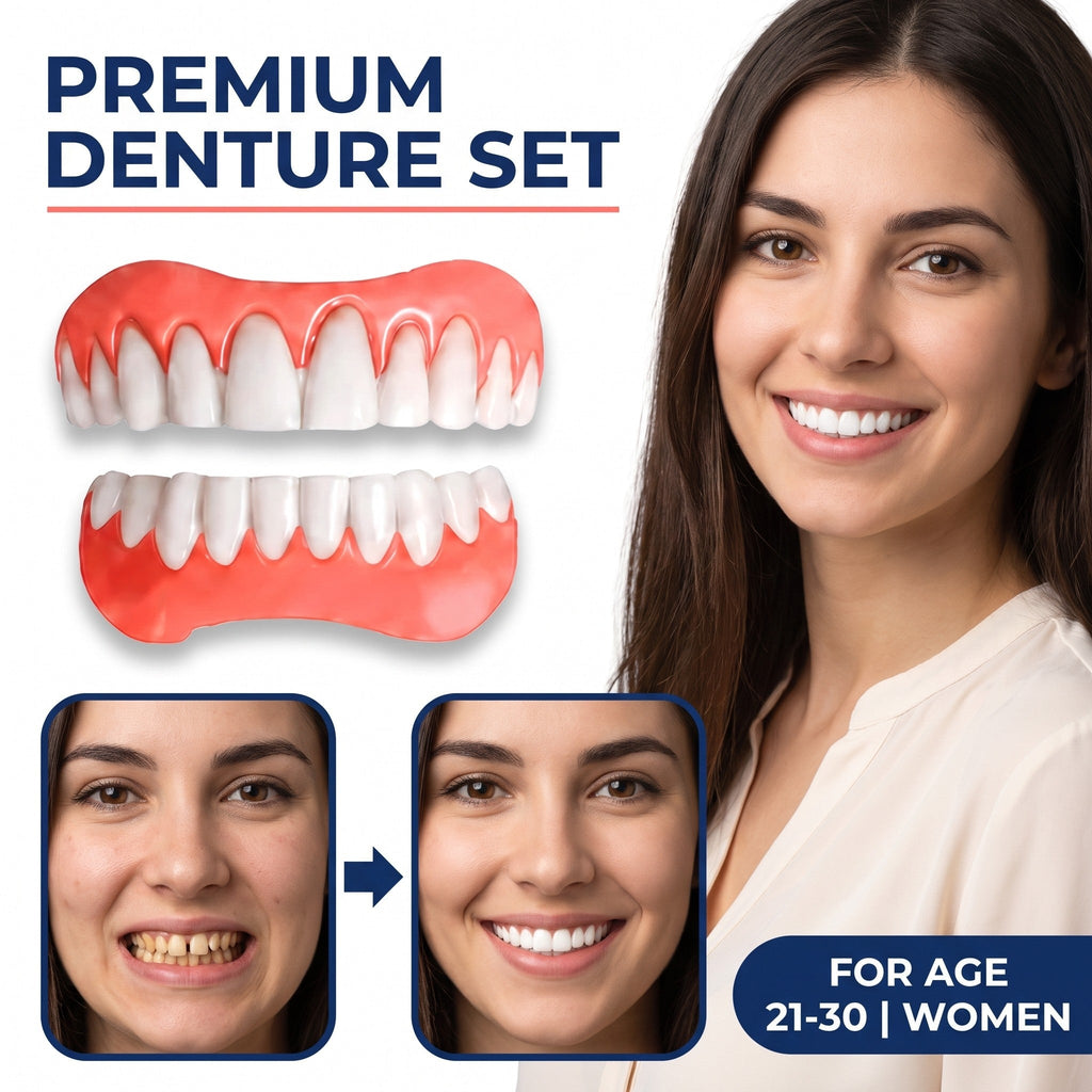 Juego de dentaduras de grado médico moldeables por calor (superior e inferior)