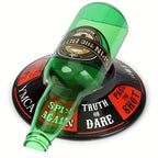 Juego de la botella para fiestas con base giratoria y 8 retos, juego de mesa para beber para adultos, plástico