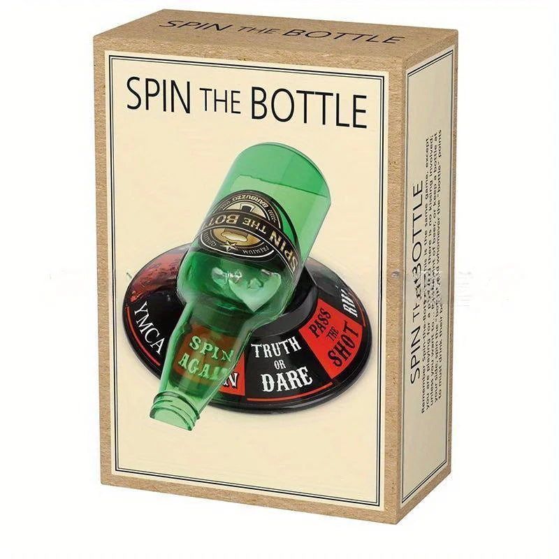 Juego de la botella para fiestas con base giratoria y 8 retos, juego de mesa para beber para adultos, plástico
