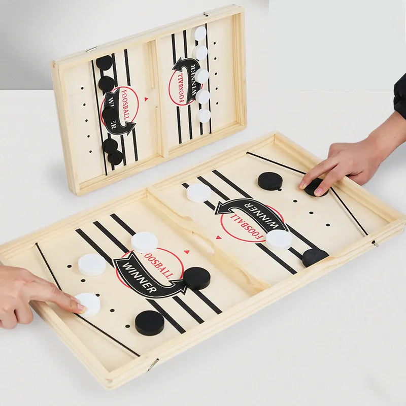 Juego de mesa de catapulta de madera