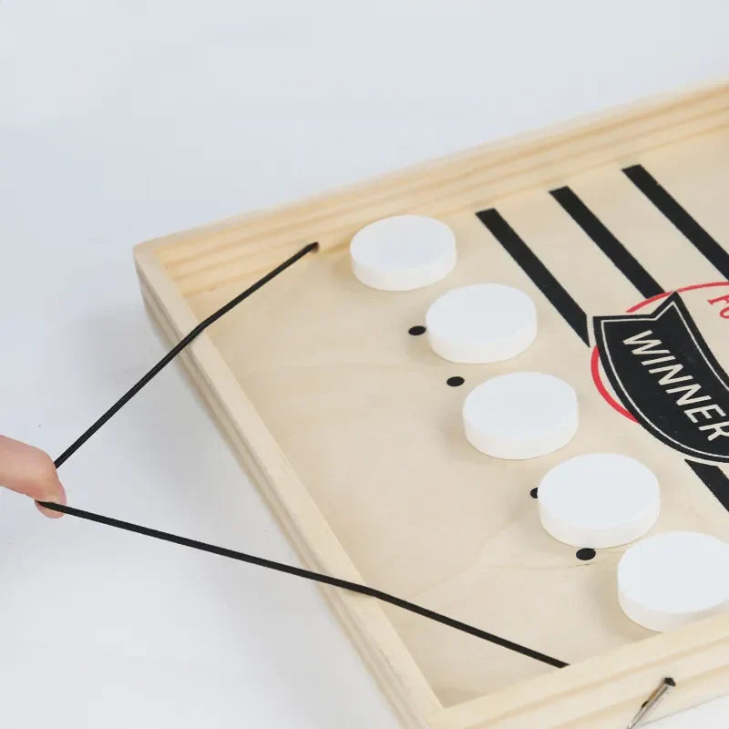 Juego de mesa de catapulta de madera