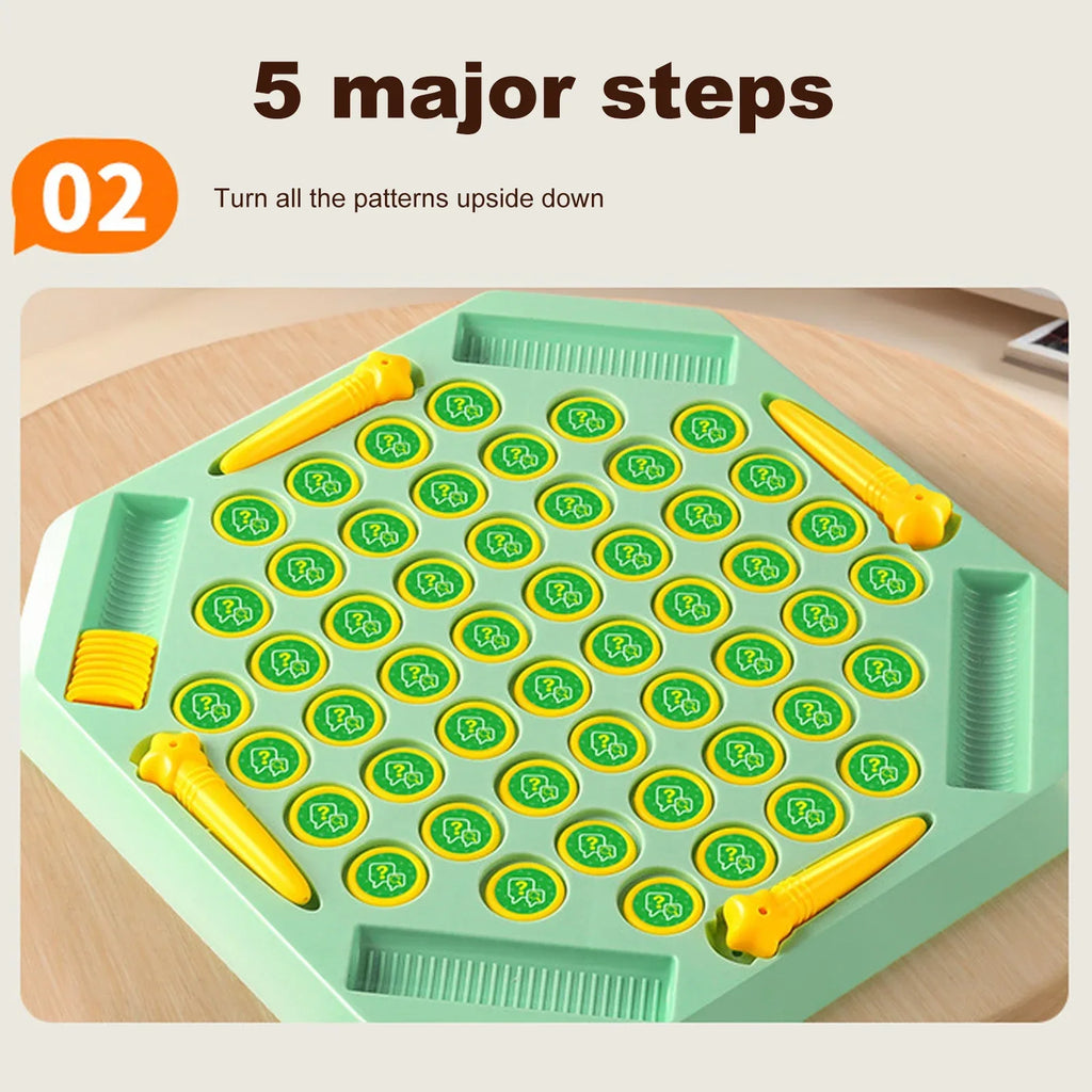 Juego de mesa de memoria con fichas giratorias
