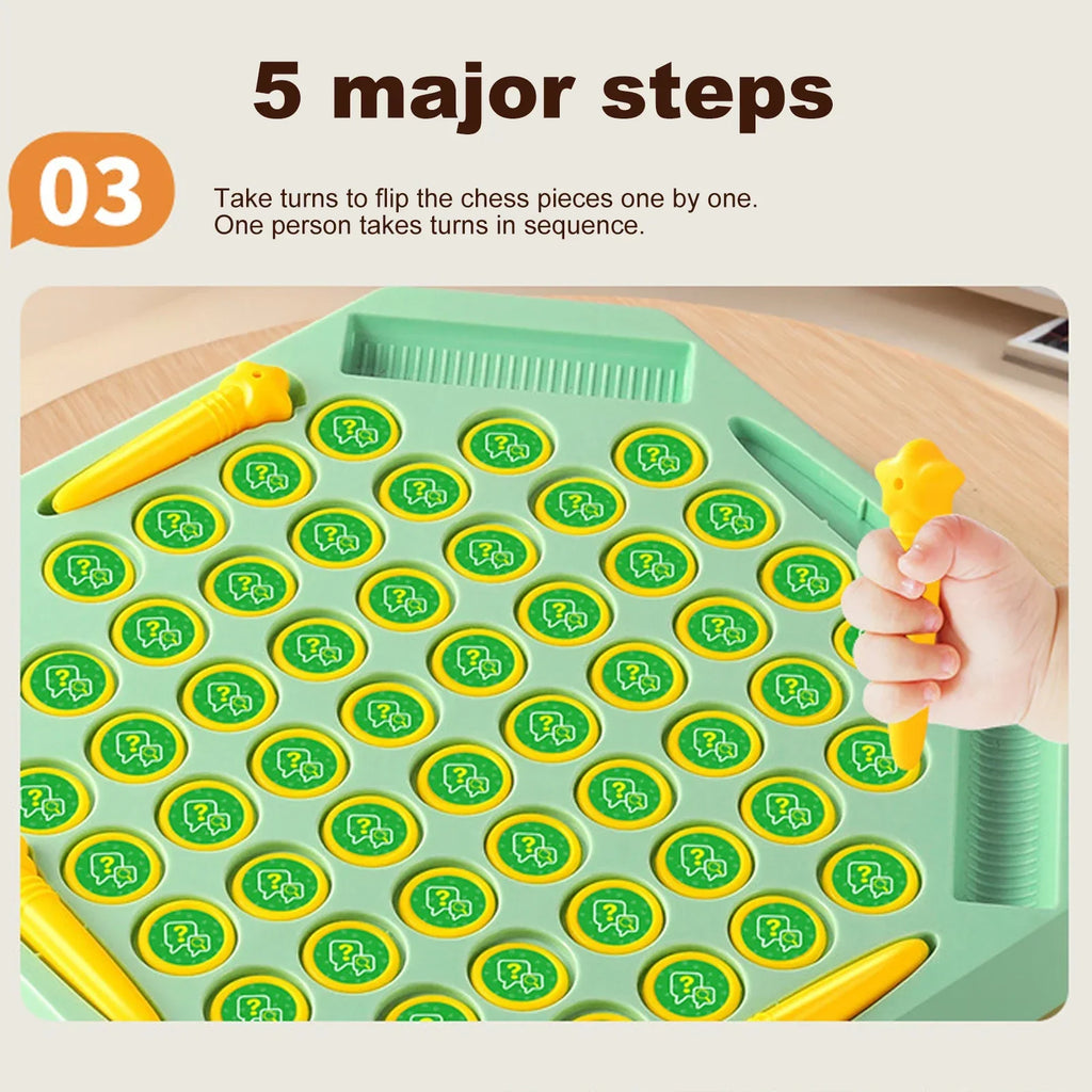 Juego de mesa de memoria con fichas giratorias