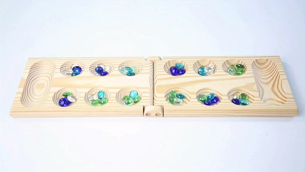 Juego de mesa Mancala de madera natural