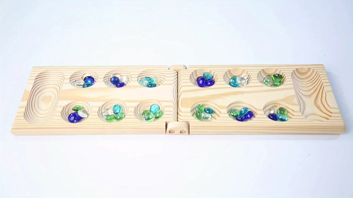 Juego de mesa Mancala de madera natural