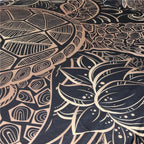 Juego de funda nórdica tortugas doradas de lujo