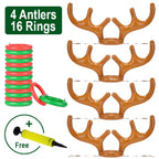 Juego de lanzamiento de anillas con diadema de reno hinchable para Navidad
